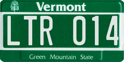 VT license plate LTR014
