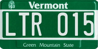 VT license plate LTR015