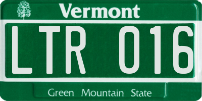 VT license plate LTR016