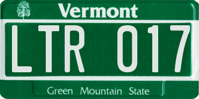 VT license plate LTR017