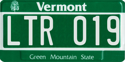 VT license plate LTR019