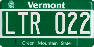 VT license plate LTR022