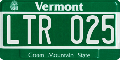 VT license plate LTR025