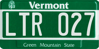 VT license plate LTR027