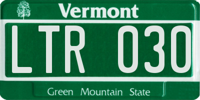 VT license plate LTR030