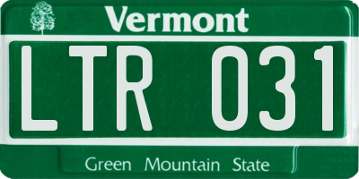 VT license plate LTR031