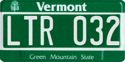 VT license plate LTR032