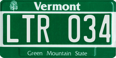 VT license plate LTR034