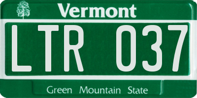 VT license plate LTR037