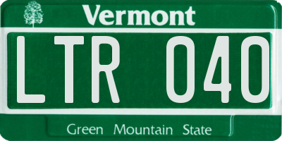VT license plate LTR040