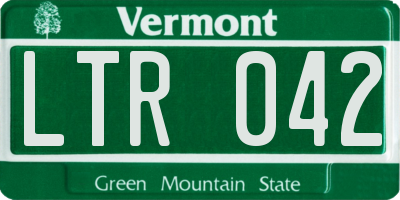 VT license plate LTR042