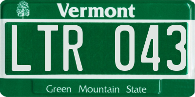 VT license plate LTR043