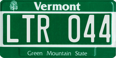VT license plate LTR044