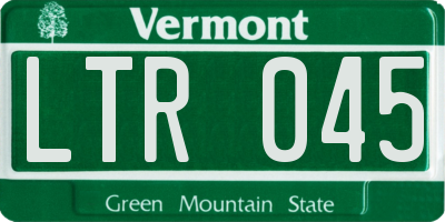 VT license plate LTR045