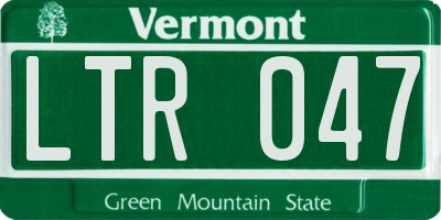 VT license plate LTR047