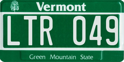 VT license plate LTR049