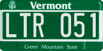 VT license plate LTR051