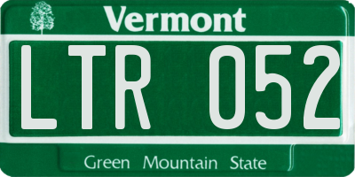 VT license plate LTR052