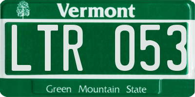 VT license plate LTR053