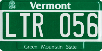 VT license plate LTR056