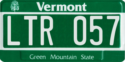 VT license plate LTR057