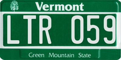 VT license plate LTR059
