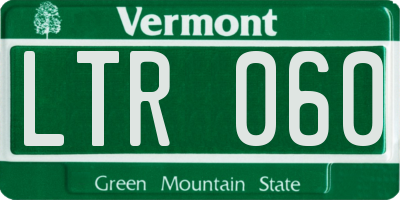 VT license plate LTR060