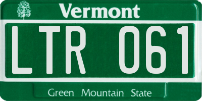 VT license plate LTR061