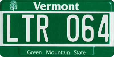 VT license plate LTR064