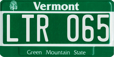 VT license plate LTR065