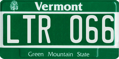 VT license plate LTR066