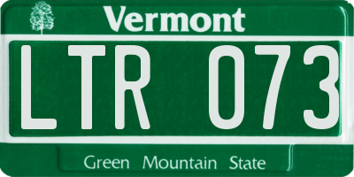 VT license plate LTR073