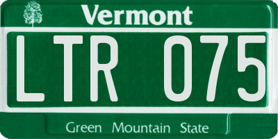 VT license plate LTR075