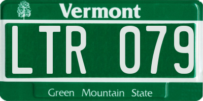 VT license plate LTR079