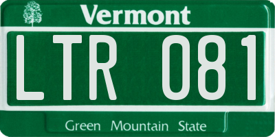 VT license plate LTR081