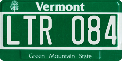 VT license plate LTR084