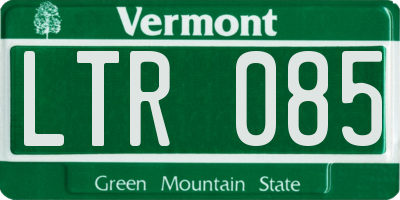 VT license plate LTR085