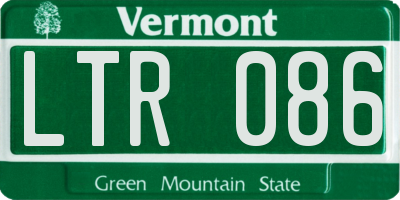 VT license plate LTR086