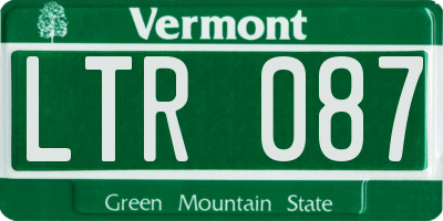 VT license plate LTR087
