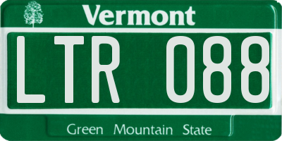 VT license plate LTR088