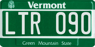 VT license plate LTR090