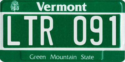 VT license plate LTR091