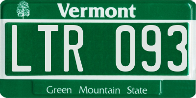 VT license plate LTR093