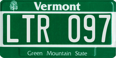 VT license plate LTR097