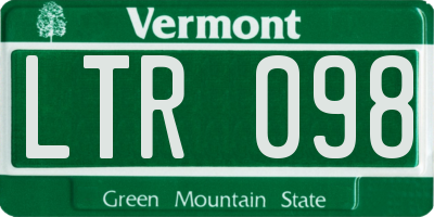 VT license plate LTR098