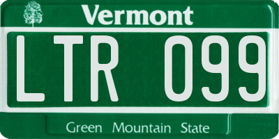 VT license plate LTR099