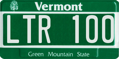 VT license plate LTR100