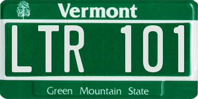 VT license plate LTR101