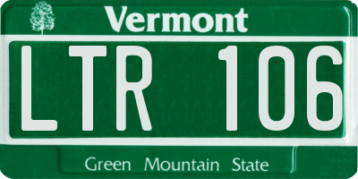 VT license plate LTR106