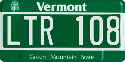 VT license plate LTR108